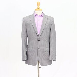 Calvin Klein 38R Gray Blazer Sport Coat Jacket 2-Button Check T362